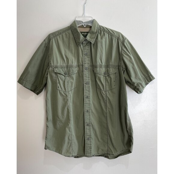 Eddie Bauer Other - VTG Eddie Bauer Camp Shirt Mens L Green Short Sleeve Fishing Hiking Outdoors